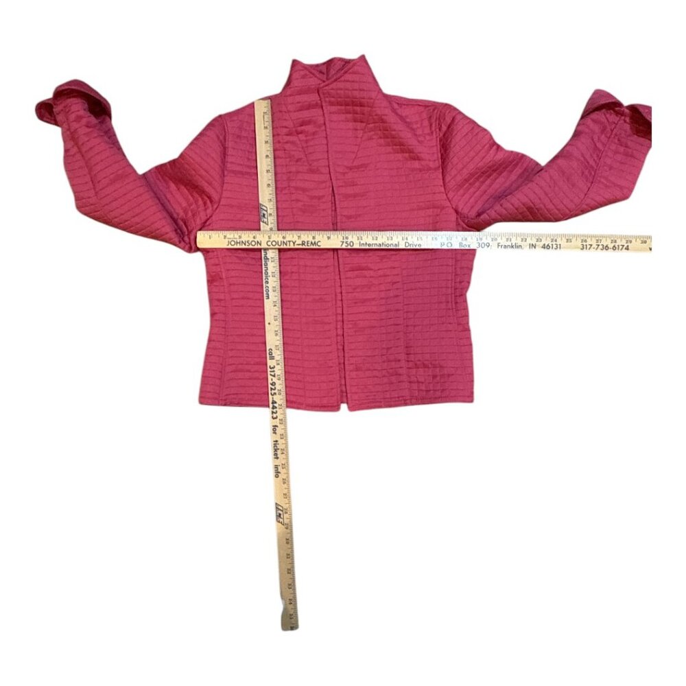 Harve Benard Open Front Quilted Blazer Jacket Pink Women's Size 8 - Picture 7 of 7